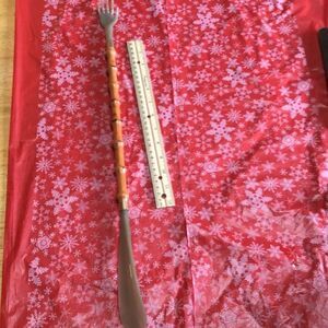 Vintage French made faux bamboo shoehorn and back scratcher